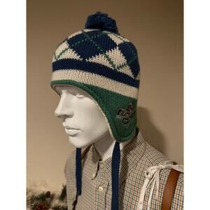 Seattle Seahawks Argyle Hat Toque Checkered Ear Flaps beanie 12 man mariners